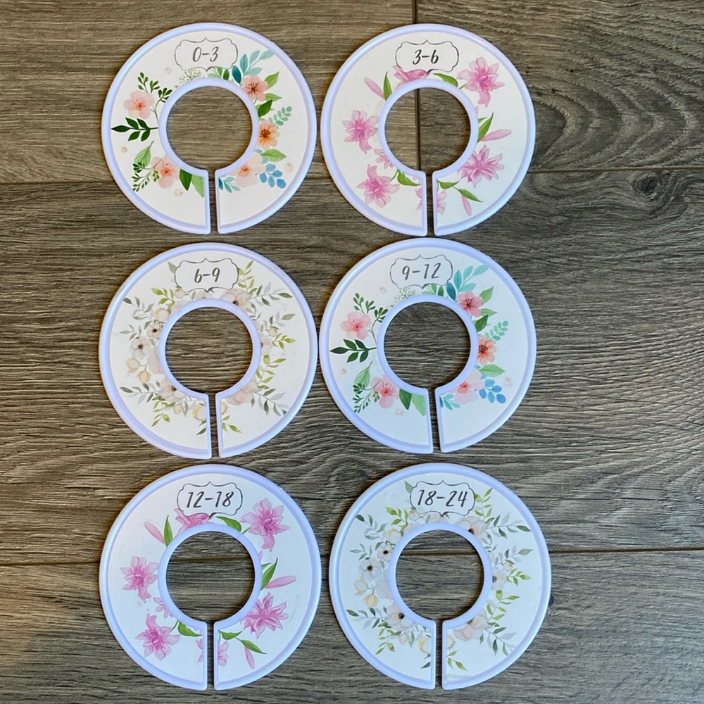 Baby Girl Floral Closet Size Organizers
